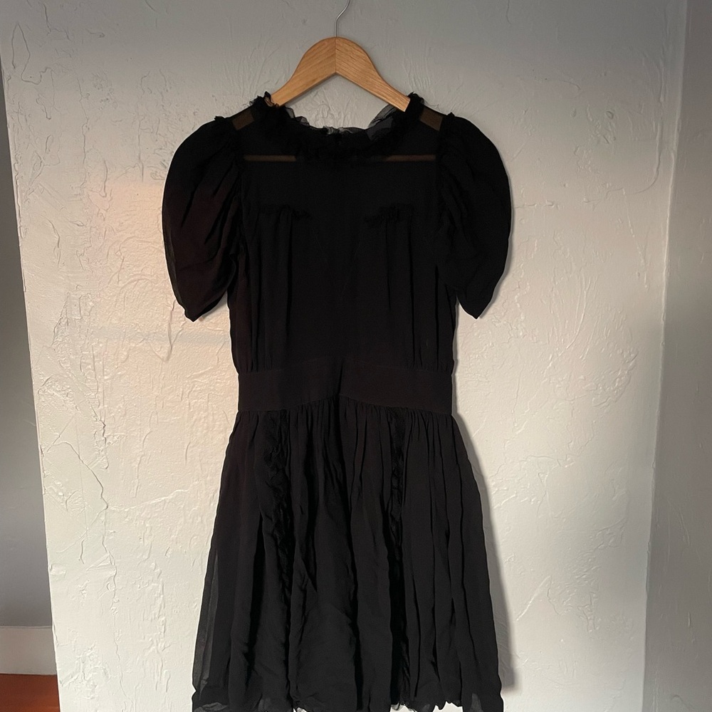 Fendi Black Whimsigoth Dark Academia Witchy Goth Romantic Romantasy Bubble Dress - Picture 1 of 15